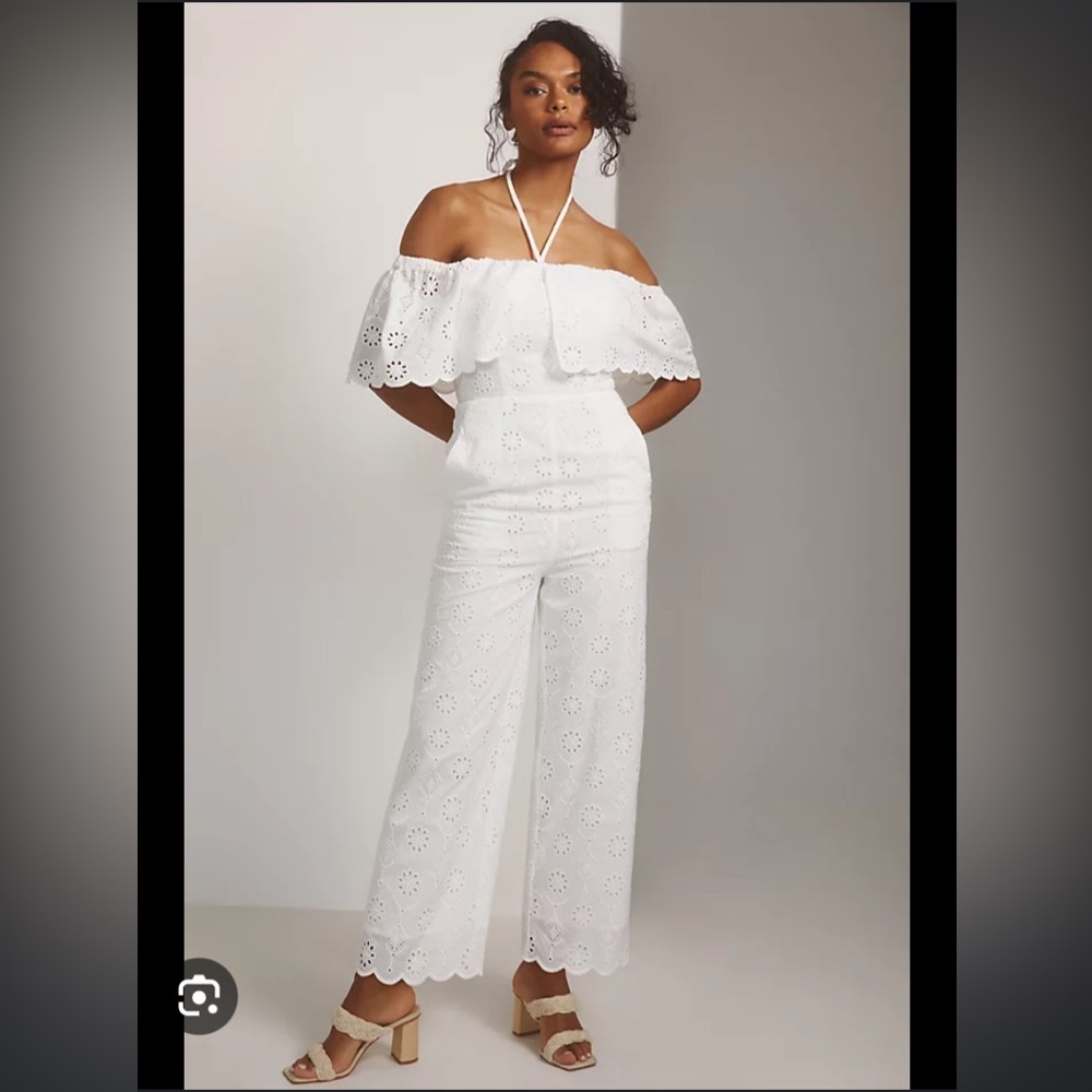 Maeve by Anthropologie Athena Jumpsuit NWT 8 Eyelet